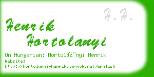 henrik hortolanyi business card